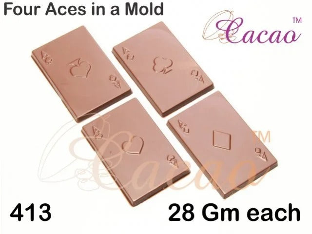 Mould 413 FOUR ACES TEEN PATTI Chocolate Mould | Card Chocolate Mould