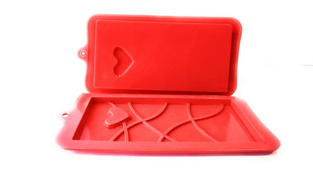 Single Cavity Chocolate Bar Mould Silicone Heart Chocolate Bar Mould