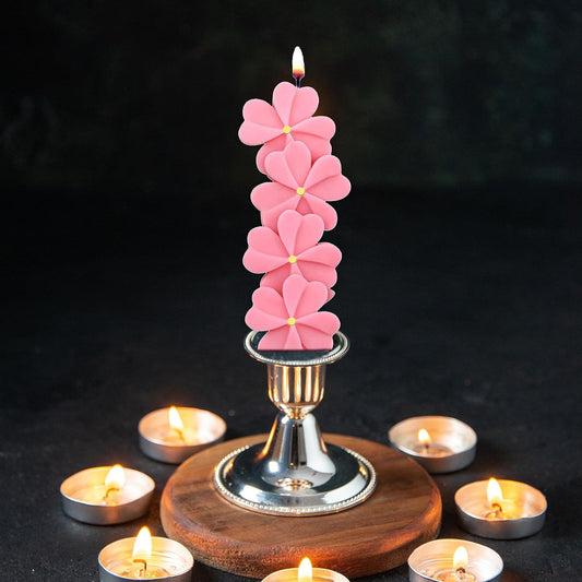 2 Cavity Heart Flower Shape Candle Mould, Joint Heart Flower Candle Mould for Candle Making Multi-Purpose Silicone Mould for Chocolate Resin soap (4.5 x 3.7 x 0.5 Inch)