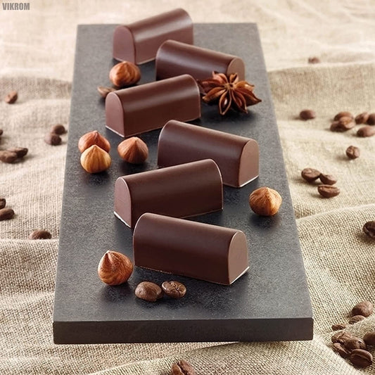 9 Cavities Silicone Roll Mold Log Delicate Chocolate Desserts Twinkie Tea-time Cake Polvoron Candy Pastries Molds White