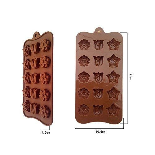 Multi-Design Chocolate Mould | Flower, Rose, and Star Silicone Candy Mold | Baking Tools for Cake Chocolate Candy Ice Jelly | Cake Baking Moulds | Bakeware Molds