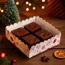4 Brownie Box With Transparent Lid (Mixed Design) | Pack of 10