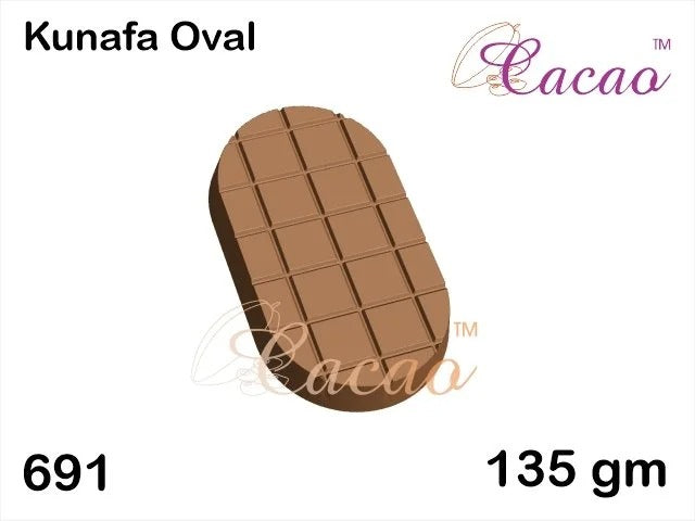 DUBAI KUNAFA OVAL BAR Mould 691 | Oval Shape Kunafa Chocolate Bar Mould
