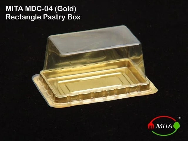 Rectangle Dome Pastry Box Gold (MDC-04) Pack of 25