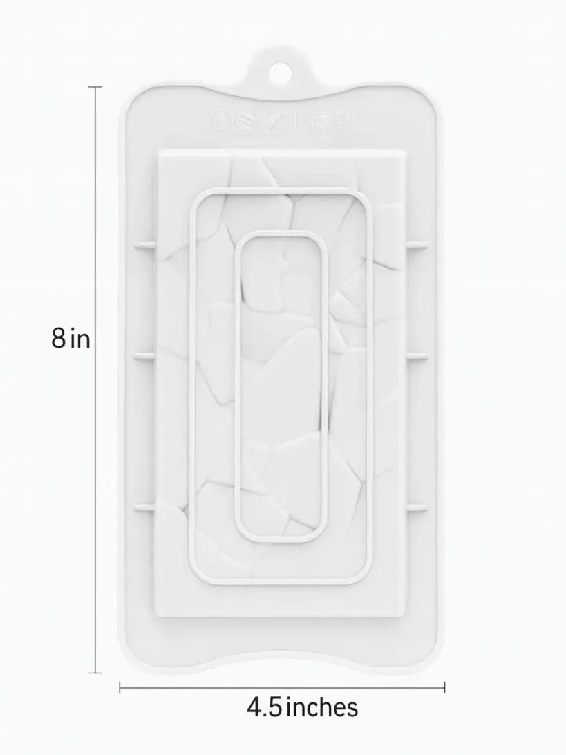 Silicone Chocolate Bar Mould (80-100 gm) – Shattered Stone Effect