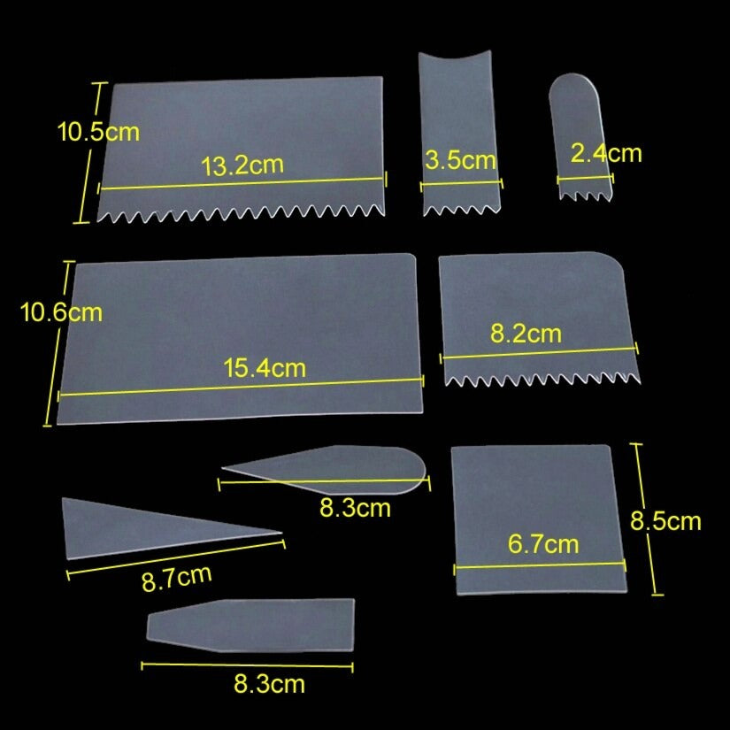 Flexible Scraper transparent 9 Piece set