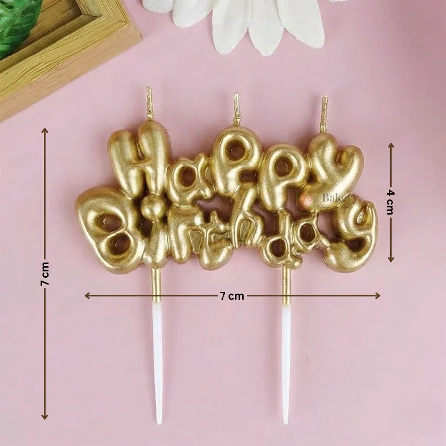 Happy Birthday Candle | Metallic Shades | Pack of 1