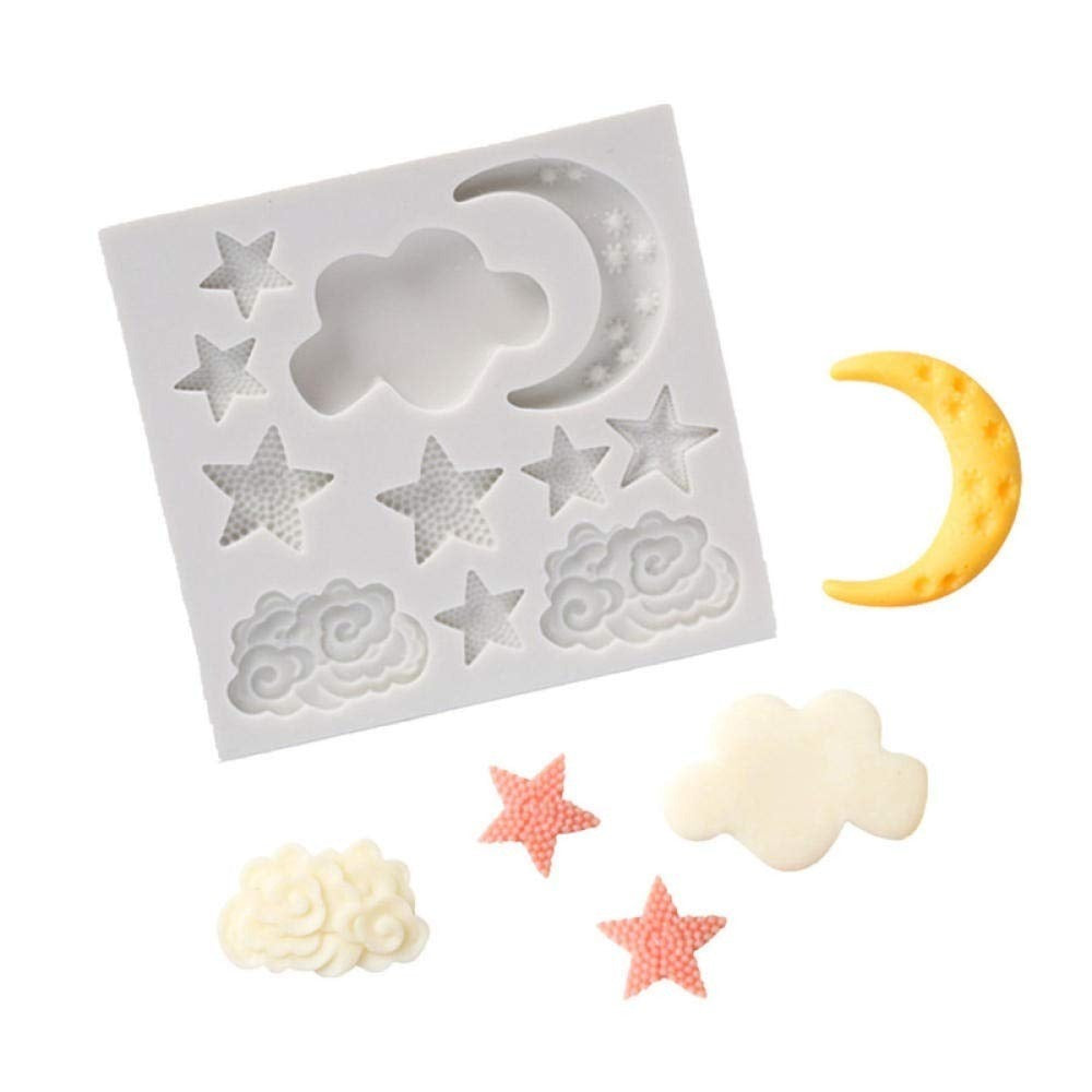 11 in 1 Mini 3D Moon & Star Silicon Mould for Cake & Chocolate Decoration (Eid Special)