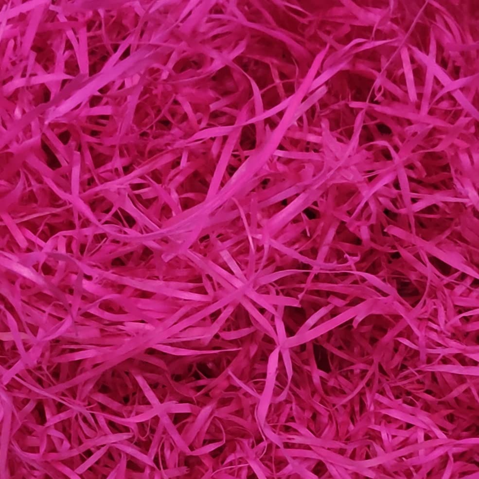 Hot Pink Shredded Paper Grass for Hamper Decoration (40-50gm)