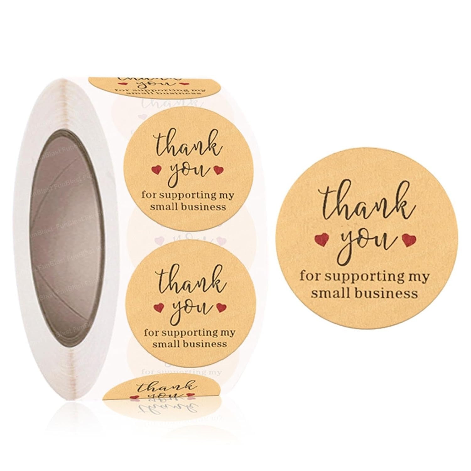 1 Inch Kraft Theme Thank You Stickers | 500 Stickers | Pack of 1 ...