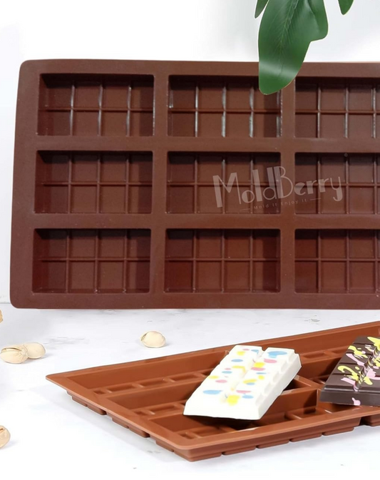 9 Cavity Small Kunafa Bar Mold for Homemade Chocolates, Candy, Desserts & Baking