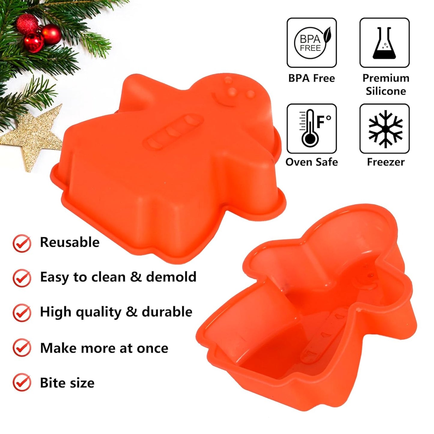 Ginger women silicon Mould for chocolates, cakes & cookies (Mulipurpose use) | 3D Xmas Candy Mold Fondant Mold for Candle Making Baking Making Soap Wax Cake Mousse Ice Cream