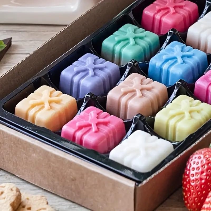 15 Cavity Present Box Design Mold | Christmas Chocolate Mold | Baking Jelly Molds | Cake Decoration with Shapes of Gift Box | Candy Making Mold