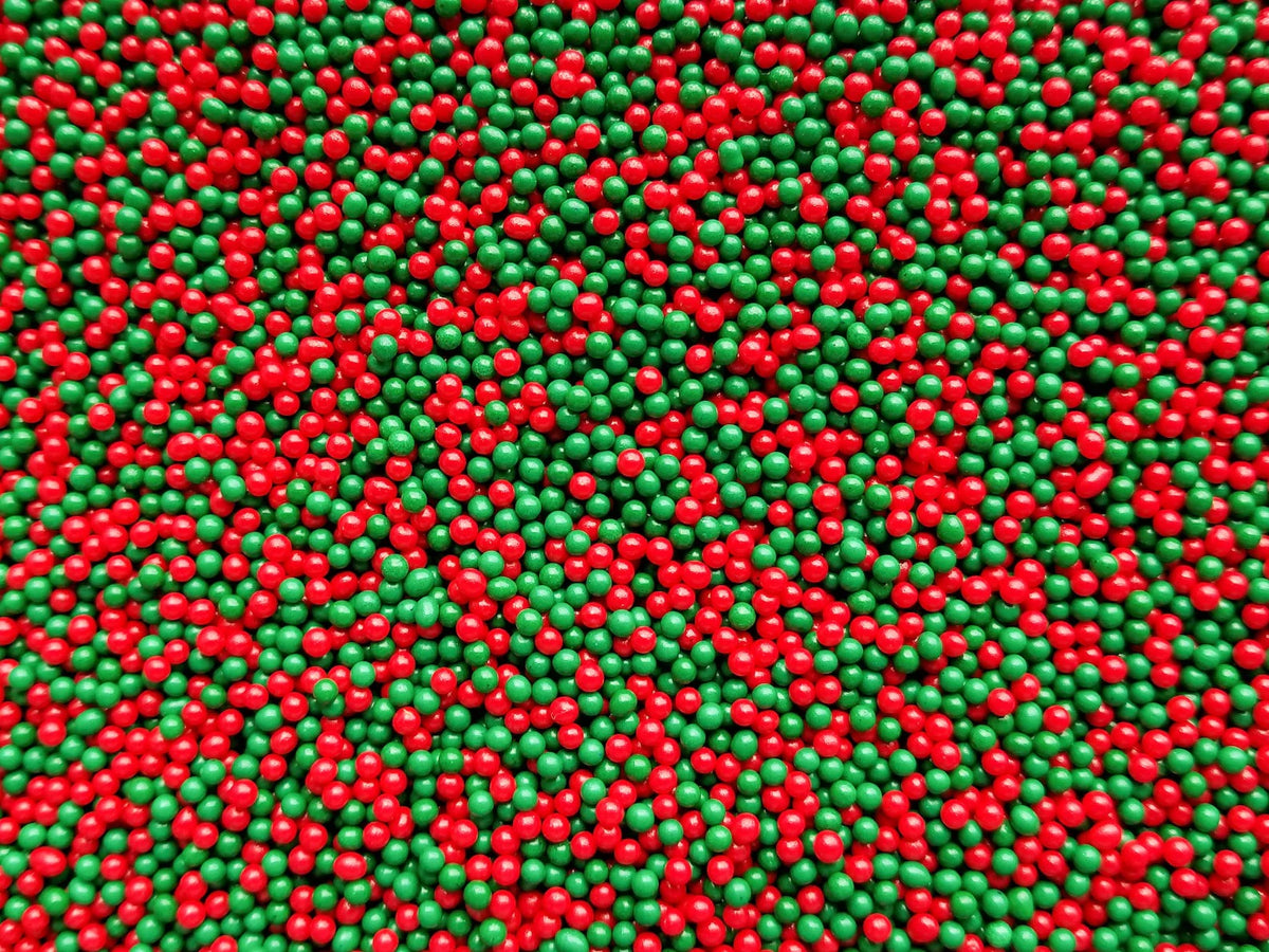 Red Green Christmas theme mini sprinklers Balls | Red Green Mini balls Sprinkler (Pack of 50gm)