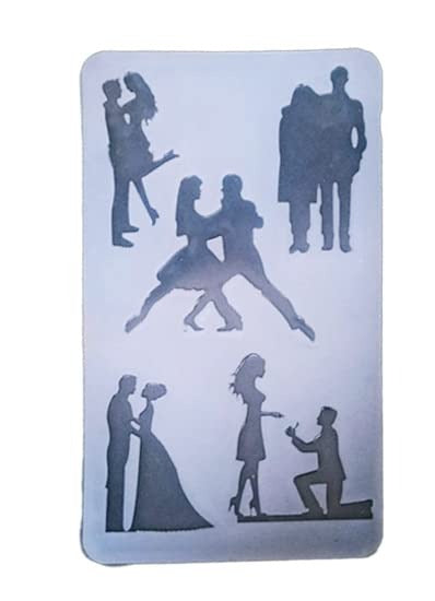 Silicone Chocolate Garnishing Mould - Love Couple | Couple Garnishing Mold for Cake, Chocolate Fondant, Cupcake/Muffins