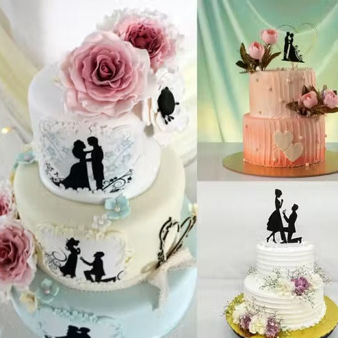 Silicone Chocolate Garnishing Mould - Love Couple | Couple Garnishing Mold for Cake, Chocolate Fondant, Cupcake/Muffins