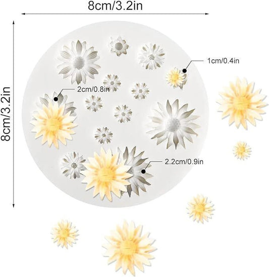 13 in 1 Mini Sunflower Silicon Mould for Cake & Chocolate Decoration