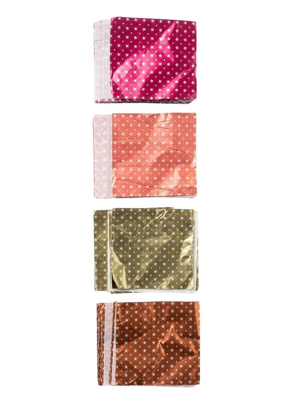 4 in 1 Multi Colour Mini Star print Chocolate Wrapper | Multicolour Mini Star print Chocolate Wrapper-200 pcs (Any 4 Random Colours Pack)