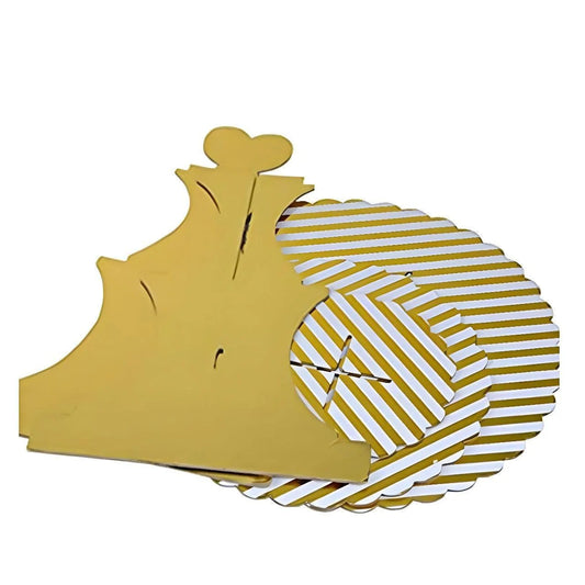 Tier Layer Cupcake Dessert Paper Stand gold| 1 Piece (Random Design)