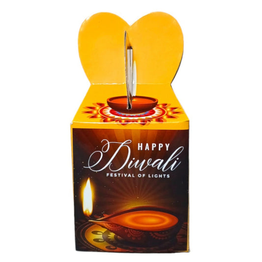Happy Diwali Yellow Multi Purpose Gift Box (Set of 5) For Chocolates, Sweets, Single 350 Ml Glass Jar