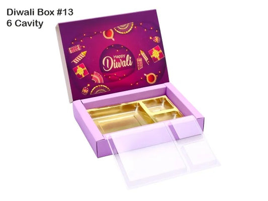 Premium 6 Cavity Diwali Box with DC partition Cavity Pack of 5
