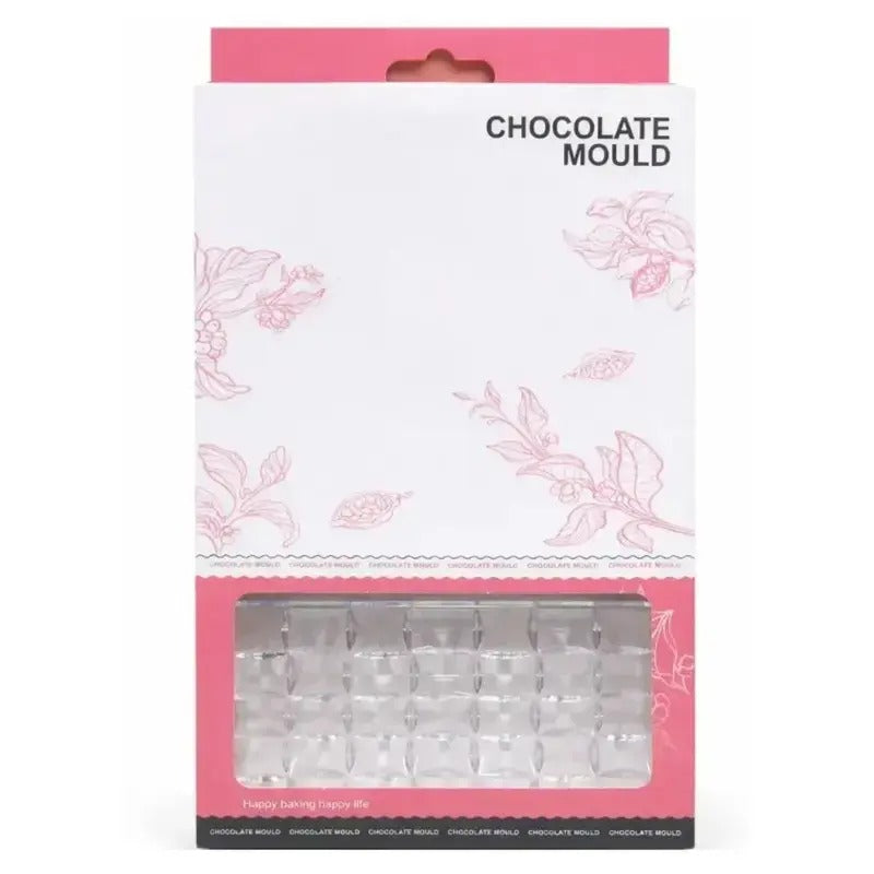 Square Grid Chocolate Mold – Classic Block Design for Premium Chocolates