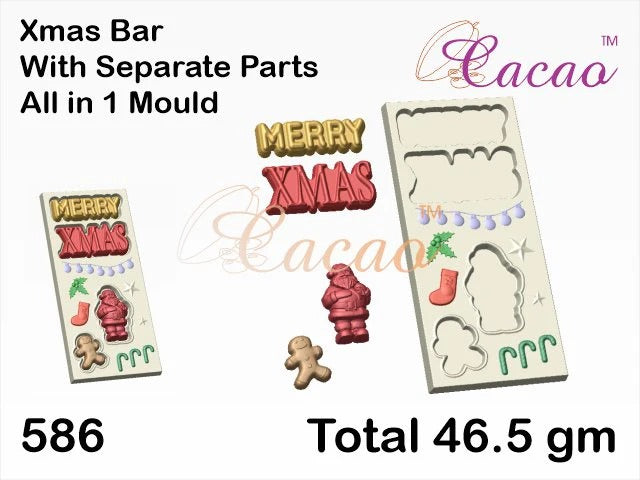 Merry Christmas Bar Mould | Merry Christmas Chocolate Bar Mould