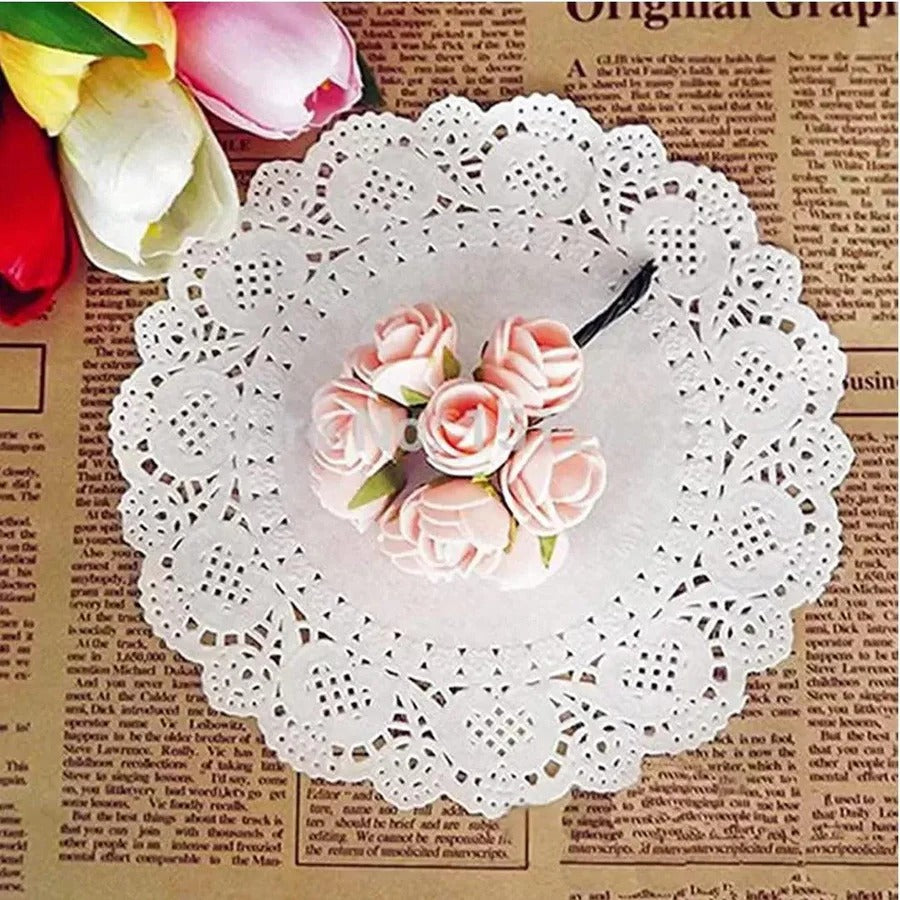 3.5 Inch Paper Doilies | Pack Of 100 | Round Decorative Paper Placemats for Desert | Tableware Decoration | Lace Doilies