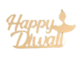 Happy Diwali Golden Acrylic Cutout Self Adhesive (Set of 5)
