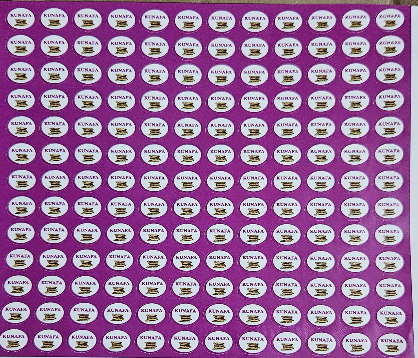 Kunafa Flavour Small 0.5 inch Chocolate Stickers