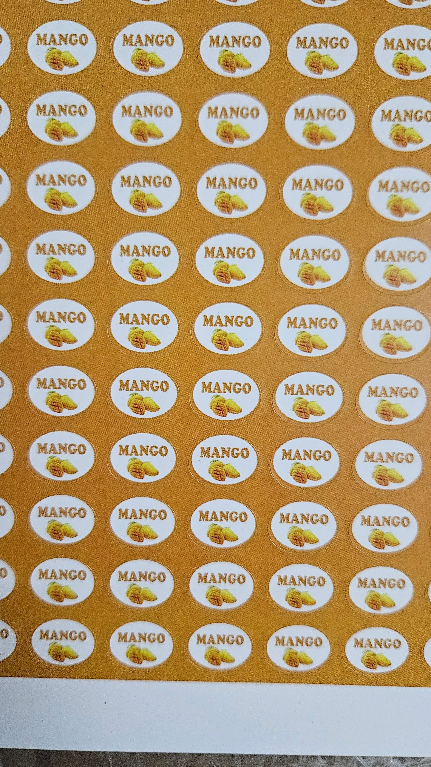 Mango Flavour Small 0.5 inch Chocolate Stickers