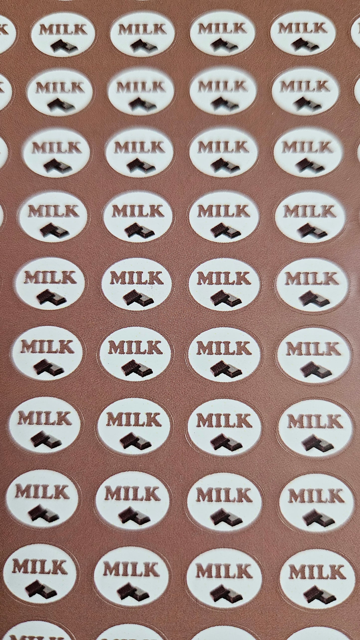 Milk Flavour Small 0.5 inch Chocolate Stickers