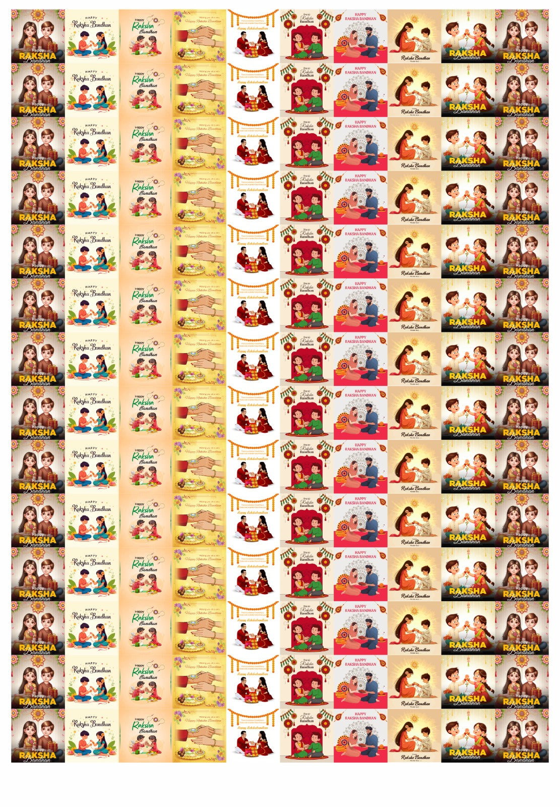 Happy Rakshabandhan Cavity Size Sticker (140 Stickers)