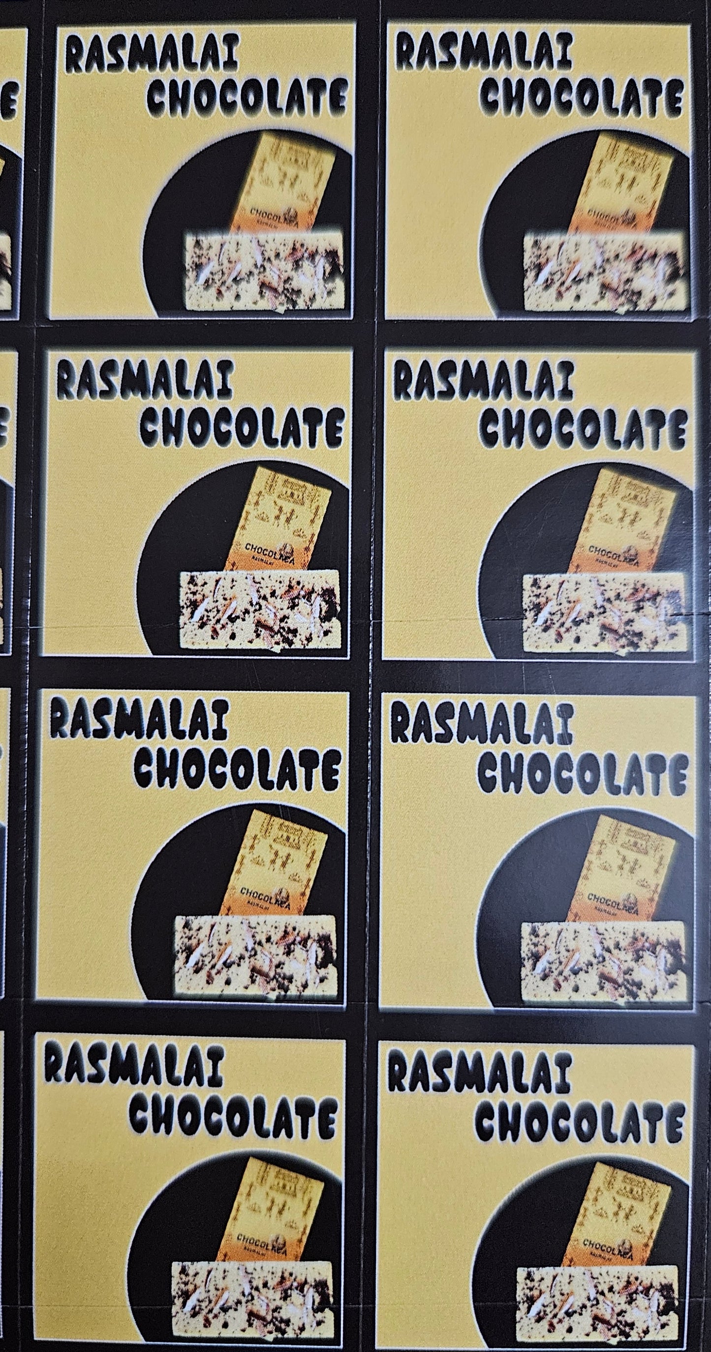 Rasmalai Flavour Cavity Size Sqaure Chocolate Stickers