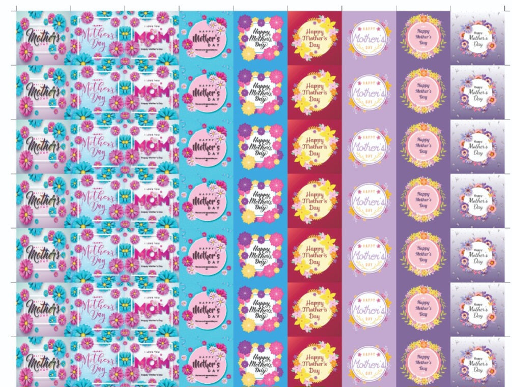 Happy Mother's Day Cavity Size Stickers (70 pcs) Mothers Day Chocolate Sticker