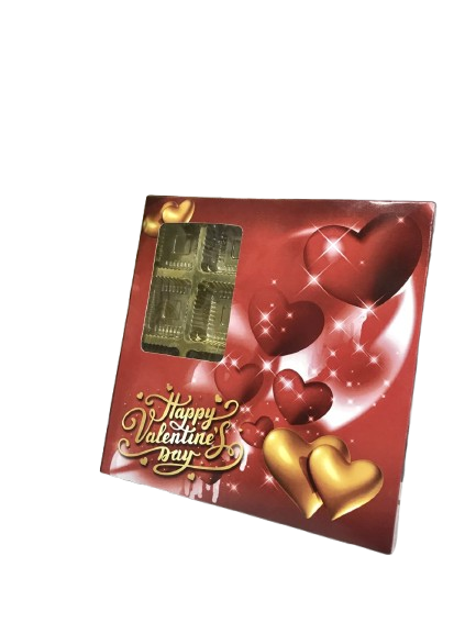 16 Cavity Happy Valentine's Day Chocolate Box (Pack of 5) for 16 chocolates or brownies
