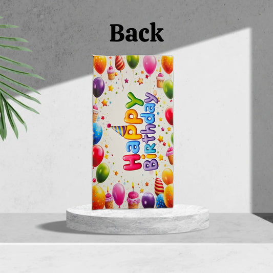 Happy Birthday Premium Design Big Size Pink Chocolate Bar box (Pack of 10) (Size- 17*9*1.5cm) for 80-100gm Chocolates