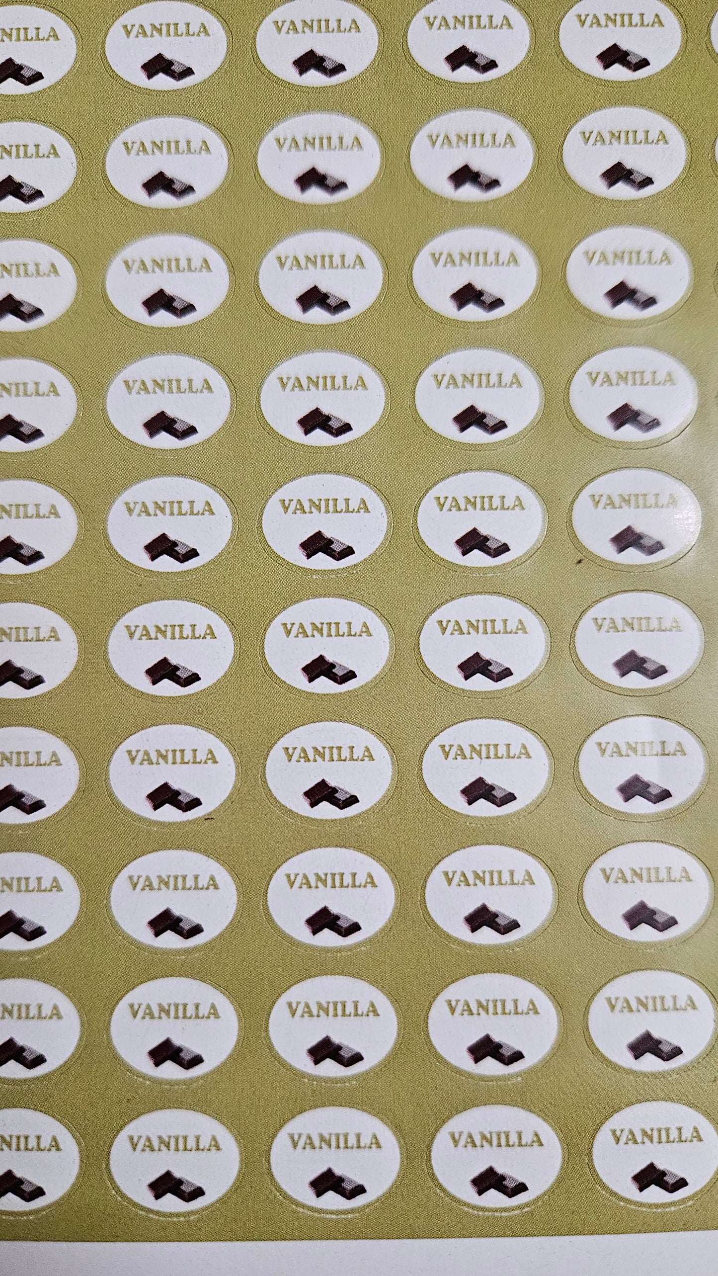 Vanilla Flavour Small 0.5 inch Chocolate Stickers
