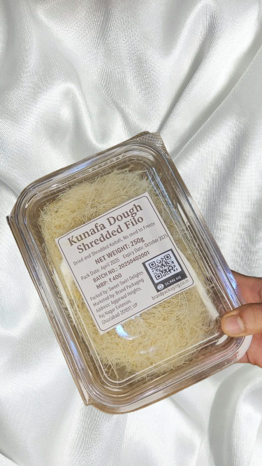 kunafa chocolate bar, premium kunafa india,kunafa dough, kataifi dough, kanafeh pastry, kunafa dessert base, crispy kunafa dough, kadaif dough, pastry threads