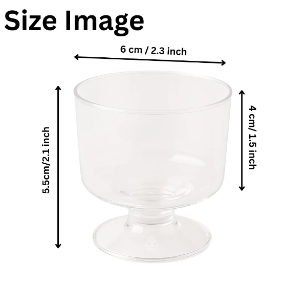 Plastic Dessert Cup 110ml | Reusable & Elegant Serving Glass | Pack Of 10