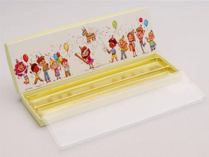 Happy Birthday Choco SMS – 2 Line Chocolate Message Box with inner tray & lid (Pack of 5)