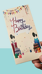Happy Birthday Printed Bar Box | Medium Size Chocolate Bar Box | 50Gm Chocolate Packaging box (Set of 10) - Pack of 10
