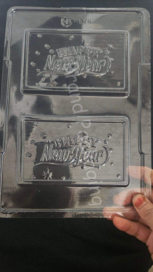 Happy New Year Bar Chocolate Mould | Plastic Chocolate Mould | Chocolate Plastic Bar mould - 576