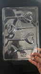 Heart Shape Lollipop Mould | Lollipop shape chocolate mould - 339