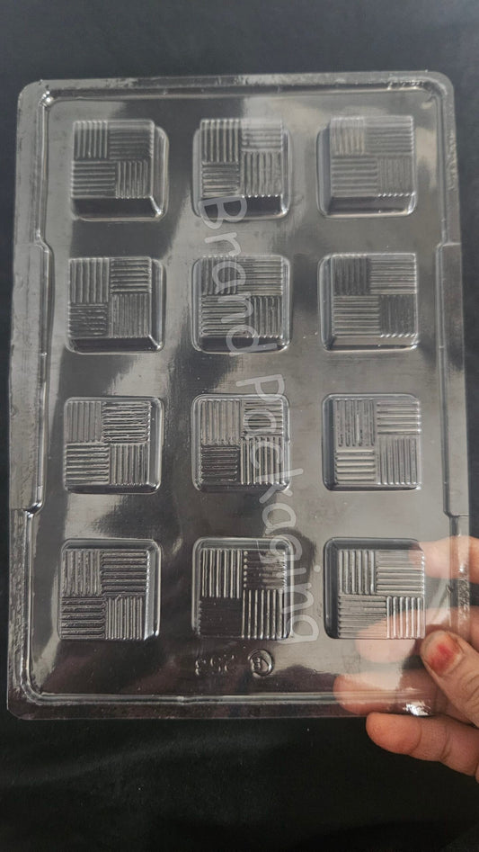 Sqaure Cavity  Chocolate Mould | Plastic Sqaure Chocolate Mould- 253