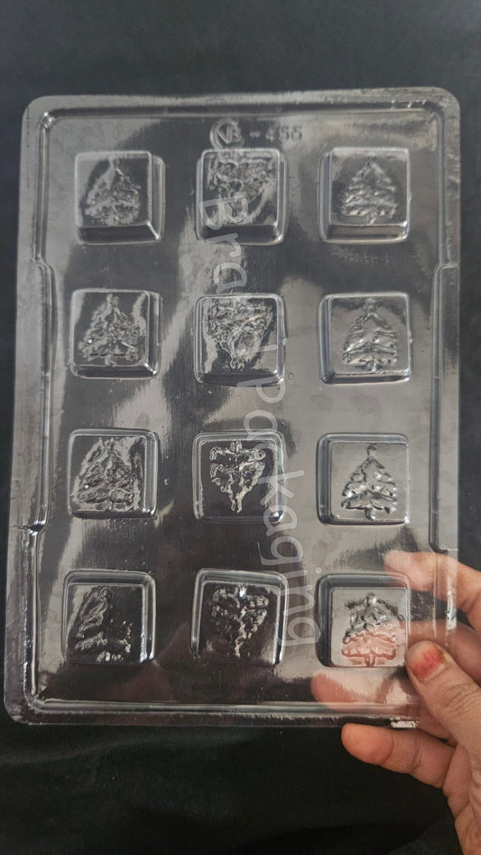 Cavity Size Square Christmas Chocolate Mould - 455