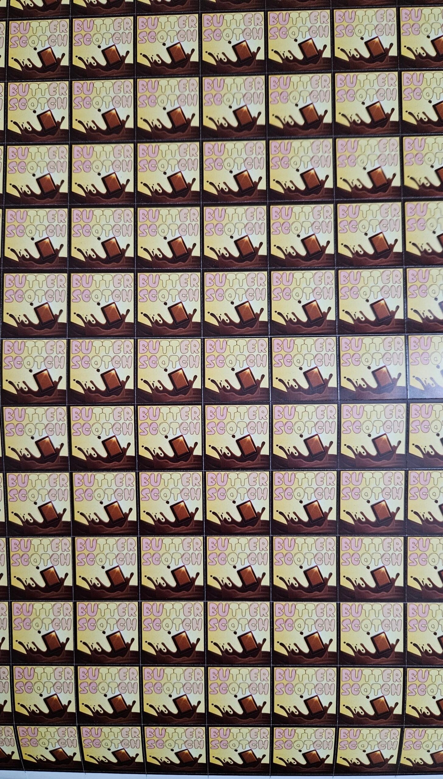 Butter Scotch Flavour Cavity Size Sqaure Chocolate Stickers