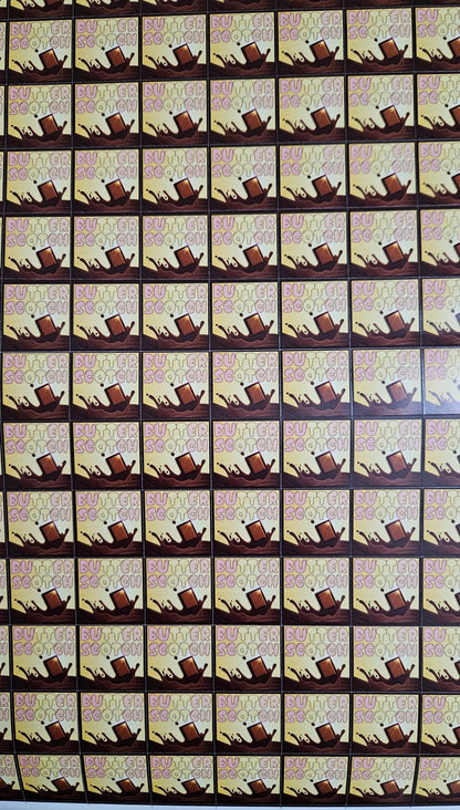 Butter Scotch Flavour Cavity Size Sqaure Chocolate Stickers