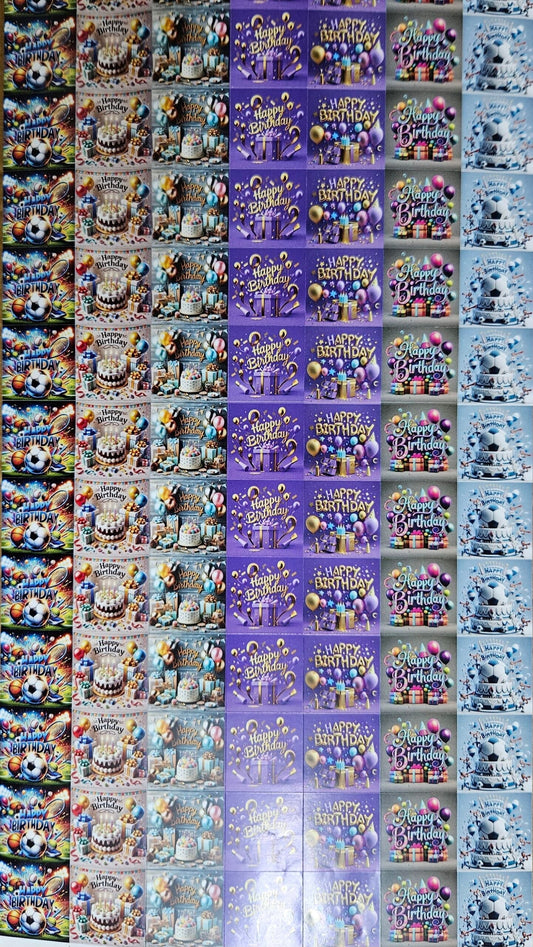 Happy Birthday Cavity Size Sqaure Stickers