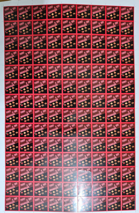 Fruit & Nut Flavour Cavity Size Sqaure Chocolate Stickers